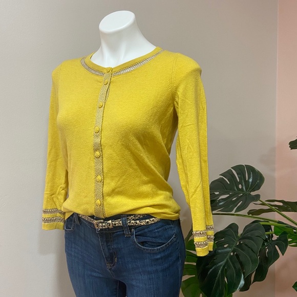 Anthropologie Sparrow Yellow cardigan Swearer S - Picture 4 of 14